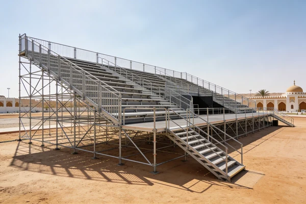 Event scaffolding and grandstand setup in Oman
