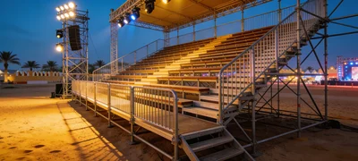 Event stage scaffolding and grandstand in Oman