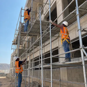 Scaffolding erection and dismantling technicians working in Oman