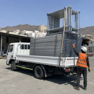 Scaffolding materials prepared for rental delivery in Oman