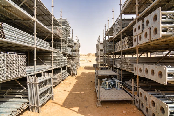 Scaffolding materials storage yard in Oman